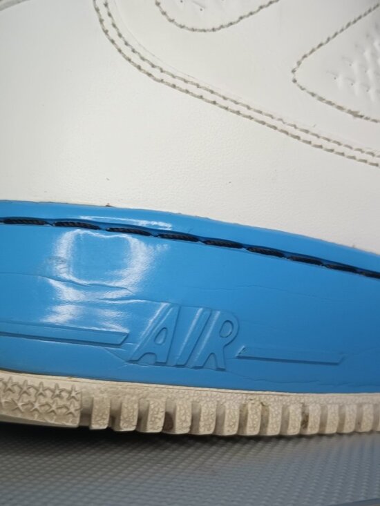 Air Jordan Fusion 9 White/ Powder Blue -Air Jordan 9 x Air Force One, Sz 11 RARE main image 5